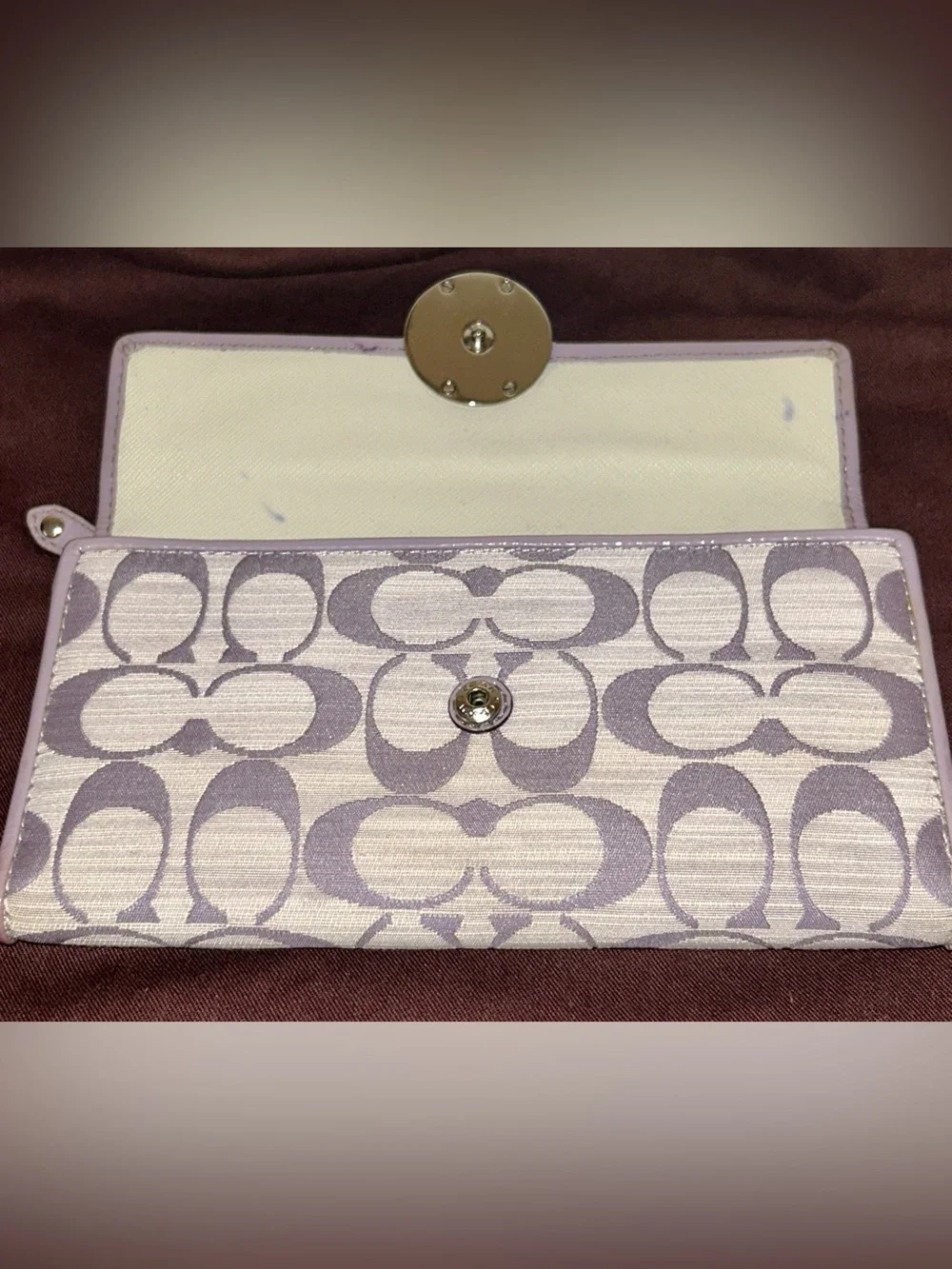 Coach Y2K RARE Lavender Color.  Alexandra Signature Slim Envelope Wallet